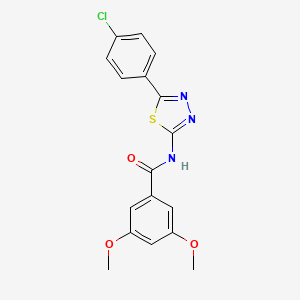 molecular formula C17H14ClN3O3S B2952707 N-[5-(4-chlorophenyl)-1,3,4-thiadiazol-2-yl]-3,5-dimethoxybenzamide CAS No. 392241-90-6