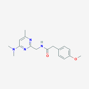 molecular formula C17H22N4O2 B2952708 N-((4-(dimethylamino)-6-methylpyrimidin-2-yl)methyl)-2-(4-methoxyphenyl)acetamide CAS No. 1797223-78-9