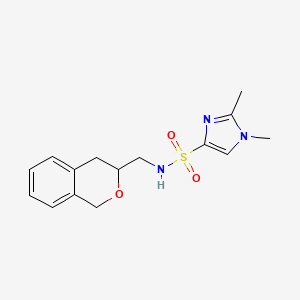 molecular formula C15H19N3O3S B2952711 N-(isochroman-3-ylmethyl)-1,2-dimethyl-1H-imidazole-4-sulfonamide CAS No. 2034447-84-0