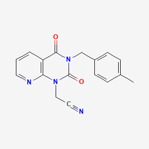 molecular formula C17H14N4O2 B2952733 2-{3-[(4-methylphenyl)methyl]-2,4-dioxo-1H,2H,3H,4H-pyrido[2,3-d]pyrimidin-1-yl}acetonitrile CAS No. 902960-82-1