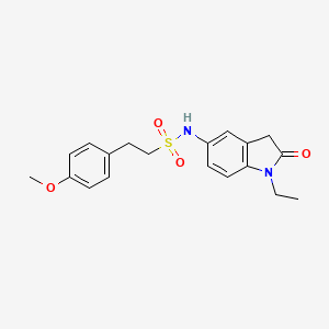 molecular formula C19H22N2O4S B2952765 N-(1-ethyl-2-oxoindolin-5-yl)-2-(4-methoxyphenyl)ethanesulfonamide CAS No. 921787-25-9