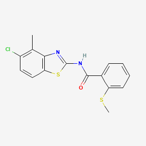 molecular formula C16H13ClN2OS2 B2952781 N-(5-chloro-4-methylbenzo[d]thiazol-2-yl)-2-(methylthio)benzamide CAS No. 896352-55-9