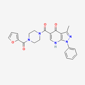 molecular formula C23H21N5O4 B2952802 5-(4-(furan-2-carbonyl)piperazine-1-carbonyl)-3-methyl-1-phenyl-1H-pyrazolo[3,4-b]pyridin-4(7H)-one CAS No. 941995-59-1