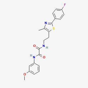 molecular formula C21H20FN3O3S B2952817 N-{2-[2-(4-fluorophenyl)-4-methyl-1,3-thiazol-5-yl]ethyl}-N'-(3-methoxyphenyl)ethanediamide CAS No. 895802-26-3