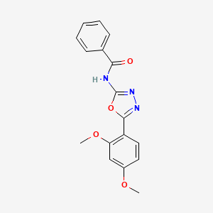 molecular formula C17H15N3O4 B2952828 N-[5-(2,4-dimethoxyphenyl)-1,3,4-oxadiazol-2-yl]benzamide CAS No. 19938-42-2