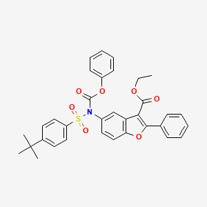 molecular formula C34H31NO7S B2952830 ethyl 5-[N-(phenoxycarbonyl)4-tert-butylbenzenesulfonamido]-2-phenyl-1-benzofuran-3-carboxylate CAS No. 448215-48-3