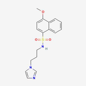 molecular formula C17H19N3O3S B2952841 N-[3-(1H-imidazol-1-yl)propyl]-4-methoxynaphthalene-1-sulfonamide CAS No. 838874-04-7