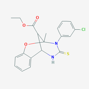 molecular formula C20H19ClN2O3S B2952859 ethyl 10-(3-chlorophenyl)-9-methyl-11-sulfanylidene-8-oxa-10,12-diazatricyclo[7.3.1.0^{2,7}]trideca-2,4,6-triene-13-carboxylate CAS No. 1007982-02-6