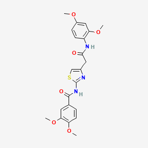 molecular formula C22H23N3O6S B2952864 N-(4-{[(2,4-dimethoxyphenyl)carbamoyl]methyl}-1,3-thiazol-2-yl)-3,4-dimethoxybenzamide CAS No. 1005295-14-6