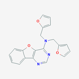 molecular formula C20H15N3O3 B295289 N,N-bis(2-furylmethyl)[1]benzofuro[3,2-d]pyrimidin-4-amine 