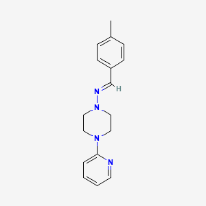 molecular formula C17H20N4 B2952930 (E)-N-(4-methylbenzylidene)-4-(pyridin-2-yl)piperazin-1-amine CAS No. 305351-75-1