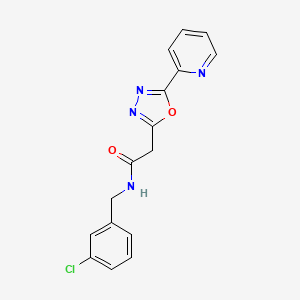 molecular formula C16H13ClN4O2 B2952950 N-[(3-CHLOROPHENYL)METHYL]-2-[5-(PYRIDIN-2-YL)-1,3,4-OXADIAZOL-2-YL]ACETAMIDE CAS No. 1286716-86-6