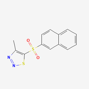 molecular formula C13H10N2O2S2 B2952971 4-Methyl-5-(2-naphthylsulfonyl)-1,2,3-thiadiazole CAS No. 338408-62-1