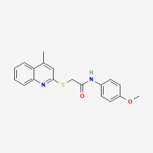 molecular formula C19H18N2O2S B2952978 N-(4-METHOXYPHENYL)-2-[(4-METHYLQUINOLIN-2-YL)SULFANYL]ACETAMIDE CAS No. 671198-75-7