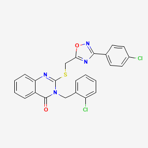 3-(2-chlorobenzyl)-2-(((3-(4-chlorophenyl)-1,2,4-oxadiazol-5-yl)methyl)thio)quinazolin-4(3H)-one