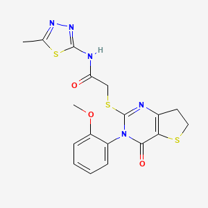 2-[[3-(2-methoxyphenyl)-4-oxo-6,7-dihydrothieno[3,2-d]pyrimidin-2-yl]sulfanyl]-N-(5-methyl-1,3,4-thiadiazol-2-yl)acetamide