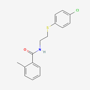 N-{2-[(4-chlorophenyl)sulfanyl]ethyl}-2-methylbenzenecarboxamide