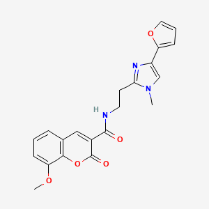 N-(2-(4-(furan-2-yl)-1-methyl-1H-imidazol-2-yl)ethyl)-8-methoxy-2-oxo-2H-chromene-3-carboxamide