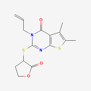 3-allyl-5,6-dimethyl-2-((2-oxotetrahydrofuran-3-yl)thio)thieno[2,3-d]pyrimidin-4(3H)-one