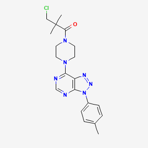 3-chloro-2,2-dimethyl-1-(4-(3-(p-tolyl)-3H-[1,2,3]triazolo[4,5-d]pyrimidin-7-yl)piperazin-1-yl)propan-1-one