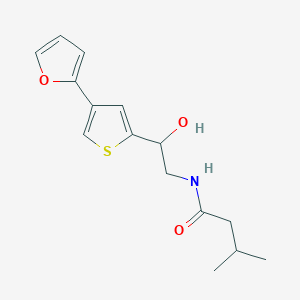 molecular formula C15H19NO3S B2953015 N-{2-[4-(furan-2-yl)thiophen-2-yl]-2-hydroxyethyl}-3-methylbutanamide CAS No. 2380056-86-8