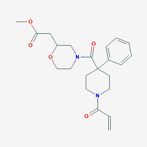 Methyl 2-[4-(4-phenyl-1-prop-2-enoylpiperidine-4-carbonyl)morpholin-2-yl]acetate