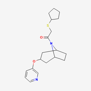 2-(cyclopentylthio)-1-((1R,5S)-3-(pyridin-3-yloxy)-8-azabicyclo[3.2.1]octan-8-yl)ethanone
