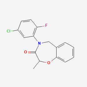 molecular formula C16H13ClFNO2 B2953053 4-(5-氯-2-氟苯基)-2-甲基-4,5-二氢-1,4-苯并恶杂环-3(2H)-酮 CAS No. 1396854-49-1