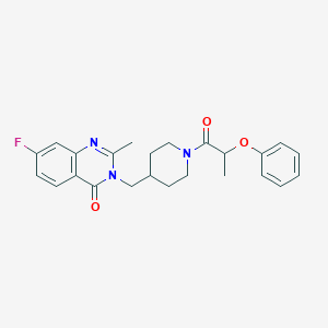 7-Fluoro-2-methyl-3-[[1-(2-phenoxypropanoyl)piperidin-4-yl]methyl]quinazolin-4-one