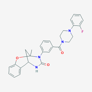 3-(3-{[4-(2-fluorophenyl)piperazin-1-yl]carbonyl}phenyl)-2-methyl-2,3,5,6-tetrahydro-4H-2,6-methano-1,3,5-benzoxadiazocin-4-one