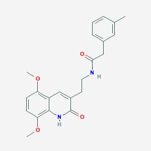 molecular formula C22H24N2O4 B2953065 N-[2-(5,8-dimethoxy-2-oxo-1,2-dihydroquinolin-3-yl)ethyl]-2-(3-methylphenyl)acetamide CAS No. 851404-27-8