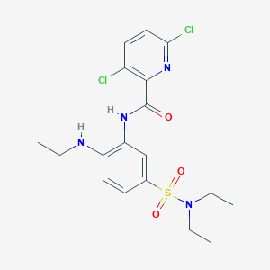 molecular formula C18H22Cl2N4O3S B2953067 3,6-dichloro-N-[5-(diethylsulfamoyl)-2-(ethylamino)phenyl]pyridine-2-carboxamide CAS No. 1394676-99-3