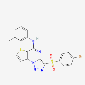 3-[(4-bromophenyl)sulfonyl]-N-(3,5-dimethylphenyl)thieno[2,3-e][1,2,3]triazolo[1,5-a]pyrimidin-5-amine