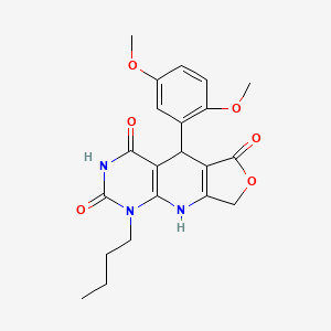 1-butyl-5-(2,5-dimethoxyphenyl)-5,9-dihydrofuro[3',4':5,6]pyrido[2,3-d]pyrimidine-2,4,6(1H,3H,8H)-trione