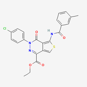 molecular formula C23H18ClN3O4S B2953080 ethyl 3-(4-chlorophenyl)-5-(3-methylbenzamido)-4-oxo-3H,4H-thieno[3,4-d]pyridazine-1-carboxylate CAS No. 851950-22-6