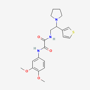 molecular formula C20H25N3O4S B2953092 N'-(3,4-dimethoxyphenyl)-N-[2-(pyrrolidin-1-yl)-2-(thiophen-3-yl)ethyl]ethanediamide CAS No. 946303-30-6