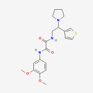 B2953092 N1-(3,4-dimethoxyphenyl)-N2-(2-(pyrrolidin-1-yl)-2-(thiophen-3-yl)ethyl)oxalamide CAS No. 946303-30-6