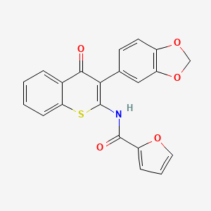 molecular formula C21H13NO5S B2953093 N-[3-(2H-1,3-benzodioxol-5-yl)-4-oxo-4H-thiochromen-2-yl]furan-2-carboxamide CAS No. 883966-37-8