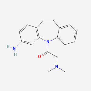 molecular formula C18H21N3O B2953097 1-(3-Amino-10,11-dihydro-dibenzo[b,f]azepin-5-yl)-2-dimethylamino-ethanone CAS No. 102821-91-0