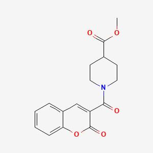 molecular formula C17H17NO5 B2953105 methyl 1-(2-oxo-2H-chromene-3-carbonyl)piperidine-4-carboxylate CAS No. 833433-76-4