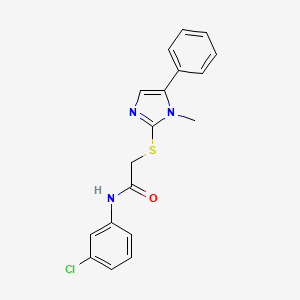 molecular formula C18H16ClN3OS B2953115 N-(3-chlorophenyl)-2-[(1-methyl-5-phenyl-1H-imidazol-2-yl)sulfanyl]acetamide CAS No. 338426-26-9