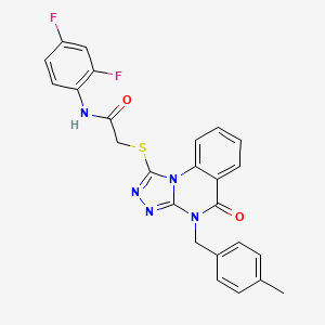 B2953151 N-(2,4-difluorophenyl)-2-[[4-[(4-methylphenyl)methyl]-5-oxo-[1,2,4]triazolo[4,3-a]quinazolin-1-yl]sulfanyl]acetamide CAS No. 571180-15-9