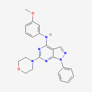 molecular formula C22H22N6O2 B2953207 N-(3-methoxyphenyl)-6-(morpholin-4-yl)-1-phenyl-1H-pyrazolo[3,4-d]pyrimidin-4-amine CAS No. 946290-24-0