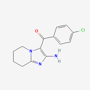 molecular formula C14H14ClN3O B2953219 3-(4-CHLOROBENZOYL)-5H,6H,7H,8H-IMIDAZO[1,2-A]PYRIDIN-2-AMINE CAS No. 924839-85-0
