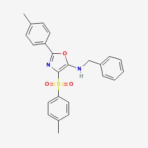 molecular formula C24H22N2O3S B2953221 N-benzyl-2-(p-tolyl)-4-tosyloxazol-5-amine CAS No. 301158-51-0