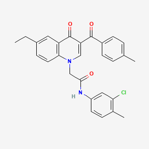 N-(3-chloro-4-methylphenyl)-2-(6-ethyl-3-(4-methylbenzoyl)-4-oxoquinolin-1(4H)-yl)acetamide