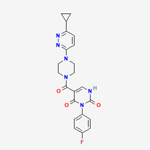 5-(4-(6-cyclopropylpyridazin-3-yl)piperazine-1-carbonyl)-3-(4-fluorophenyl)pyrimidine-2,4(1H,3H)-dione