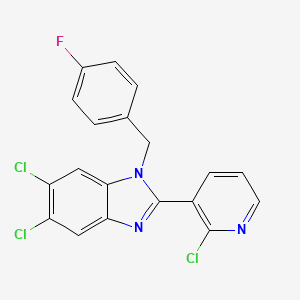 5,6-dichloro-2-(2-chloro-3-pyridinyl)-1-(4-fluorobenzyl)-1H-1,3-benzimidazole