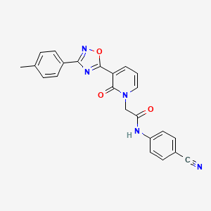 molecular formula C23H17N5O3 B2953299 N-(4-cyanophenyl)-2-{3-[3-(4-methylphenyl)-1,2,4-oxadiazol-5-yl]-2-oxo-1,2-dihydropyridin-1-yl}acetamide CAS No. 1105225-33-9