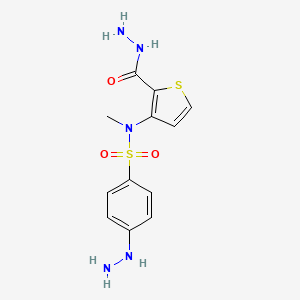 4-hydrazinyl-N-[2-(hydrazinylcarbonyl)thiophen-3-yl]-N-methylbenzenesulfonamide